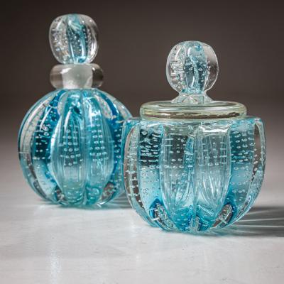 Hollywood Regency Style Murano Glass Bottles Italy Mid 20th Century