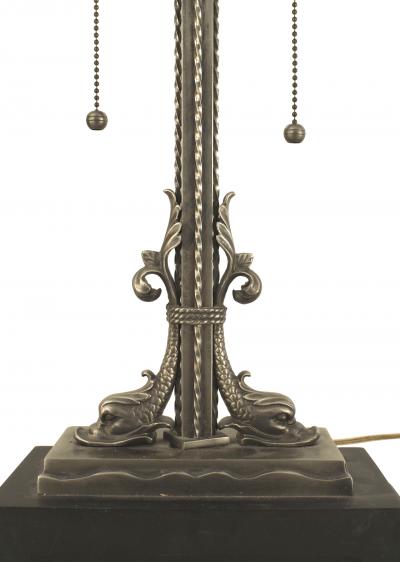 Hollywood Regency Style Pewter and Tole Table Lamp