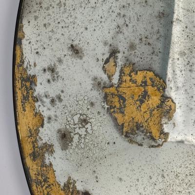 Hollywood Regency Style Round Wall Mirrors Eglomise Glass Gold Leaf 21st C 