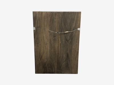 Hollywood Regency Style Small Mirror Cobalt Blue Glass Silver Leaf 1980s