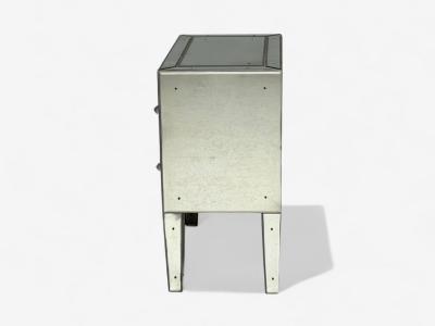 Hollywood Regency Style Wood Antique Beveled Glass Mirrored Nightstands