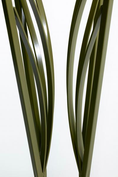 Hollywood Regency Tall Green Pedestals with Curvaceous Roman Urn Silhouette