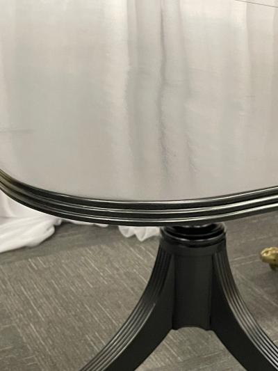 Hollywood Regency Triple Pedestal Ebony Dining Table Maison Jansen