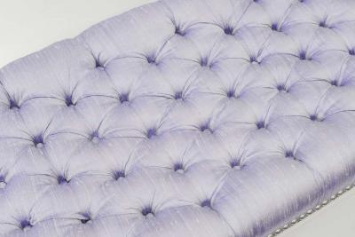 Hollywood Regency Tufted Silk Bench