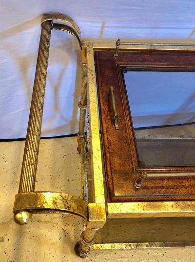 Hollywood Regency Two Tier Serving Cart in a Faux Marbleized Design