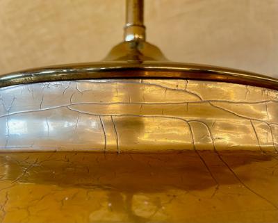 Hollywood Regency Water Gilt Fabric Monumental Table Lamps USA 1970s