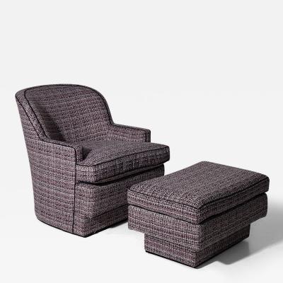 Hollywood Regency style armchair and ottoman set