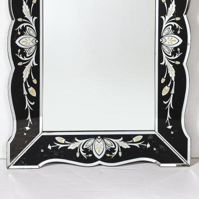 Hollywood Shadow Box Mirror in Reverse Etched Beveled Eglomise Detailing