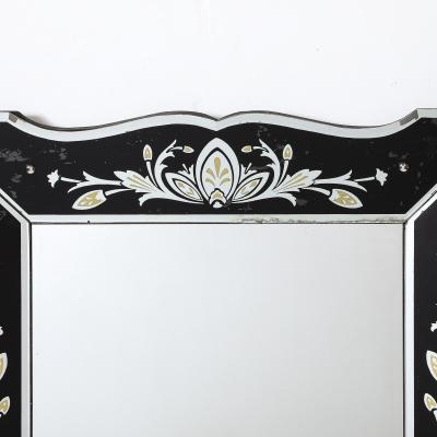 Hollywood Shadow Box Mirror in Reverse Etched Beveled Eglomise Detailing