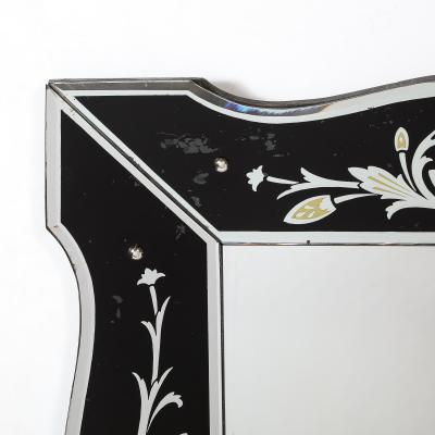 Hollywood Shadow Box Mirror in Reverse Etched Beveled Eglomise Detailing