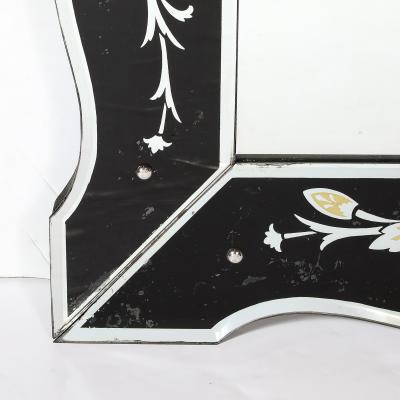 Hollywood Shadow Box Mirror in Reverse Etched Beveled Eglomise Detailing