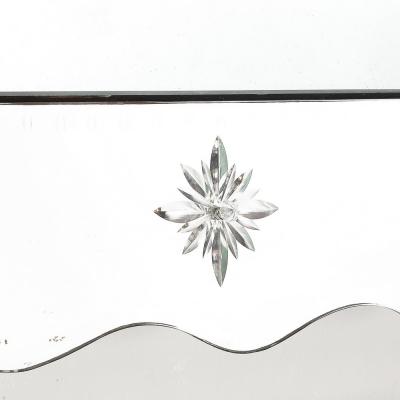 Hollywood Venetian Glass Scalloped Shadowbox Beveled Mirror W Reversed Etching