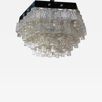 Honeycomb 1960s Italian Chrome and Glass Chandelier