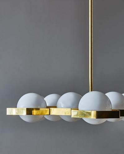 Honeycomb Brass and Glass Candlestick