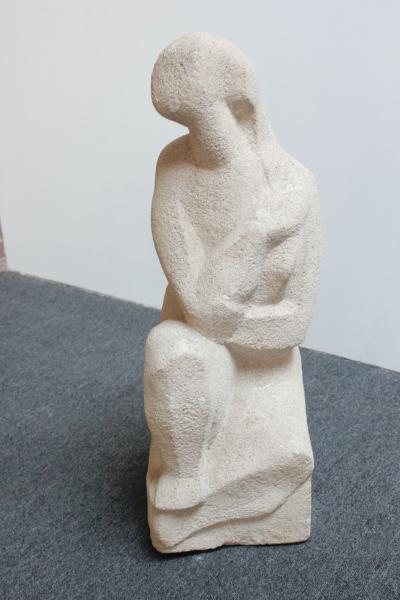 Honorio Garc a Condoy Carved Stone Figurative Sculpture