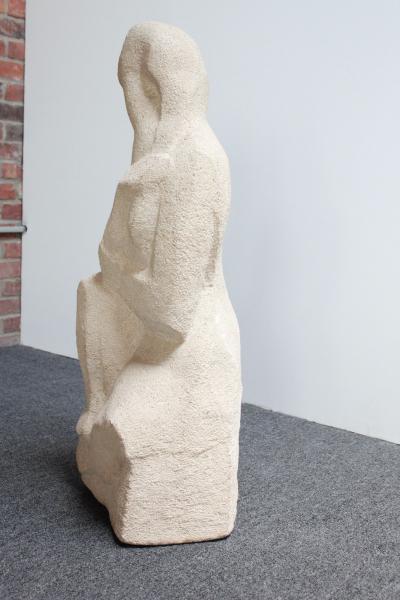Honorio Garc a Condoy Carved Stone Figurative Sculpture