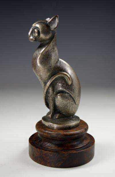 Hood Ornament Mascot Bronze Sculpture of a Cat Paris France 1930