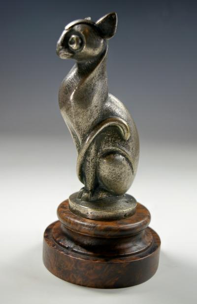 Hood Ornament Mascot Bronze Sculpture of a Cat Paris France 1930