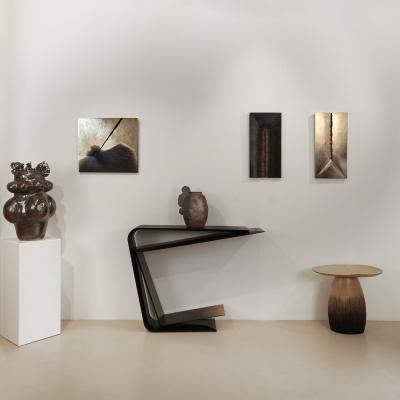Hoon Moreau MEMORY OF THE FUTURE T4 T5 Diptych of uniques wall sculptures in wood