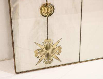 Horizontal Modernist Wall Mirror Italy 1960s