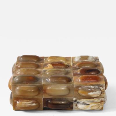 Horn Oval Tiled Keepsake Box
