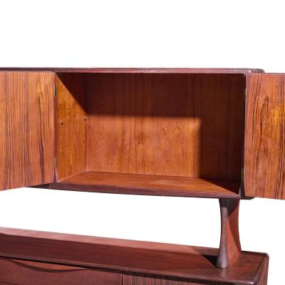 Hos Wulff Hos Wulff Mid Century Danish Teak Tambour Door Credenza and Hutch
