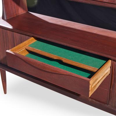 Hos Wulff Hos Wulff Mid Century Danish Teak Tambour Door Credenza and Hutch