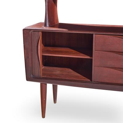 Hos Wulff Hos Wulff Mid Century Danish Teak Tambour Door Credenza and Hutch