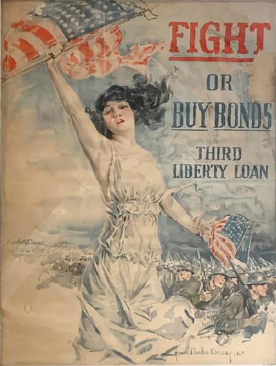 Howard Chandler Christy Fight Or Buy Bonds Third Liberty Loan Vintage WWI Poster by Howard Chandler