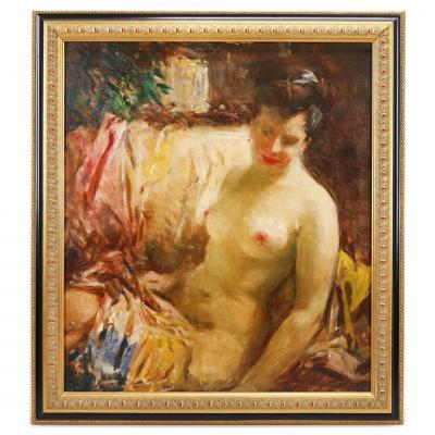 Howard Chandler Christy RECLINING NUDE by Howard Chandler Christy Oil on canvas Framed