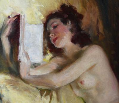 Howard Chandler Christy Reclining Nude by Howard Chandler Christy 20 x 17in