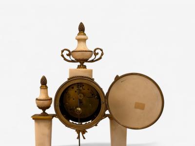 Hubert Sarton Style Louis XVI Porcelain Bronze Marble Mantle Clock 19th C 