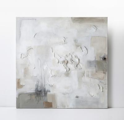 Huda Hashim NEUTRAL ABSTRACT ON CANVAS