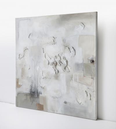 Huda Hashim NEUTRAL ABSTRACT ON CANVAS