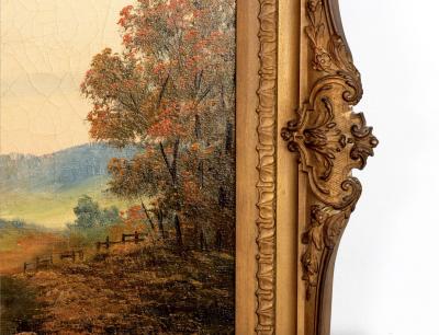 Hudson River School Painting Oil on Canvas 20th century