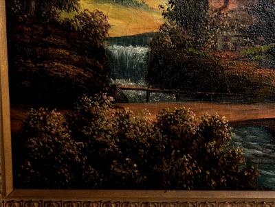 Hudson River School Painting Oil on Canvas 20th century