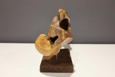 Huez Dominguez Organic Wood Sculpture Mounted on Base Signed