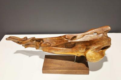 Huez Dominguez Organic Wood Sculpture Mounted on Base Signed
