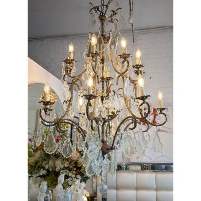 Huge 16 Lite French Crystal Chandelier