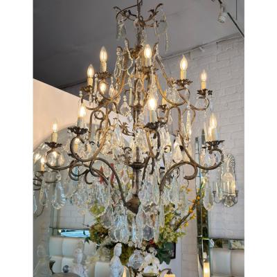 Huge 16 Lite French Crystal Chandelier