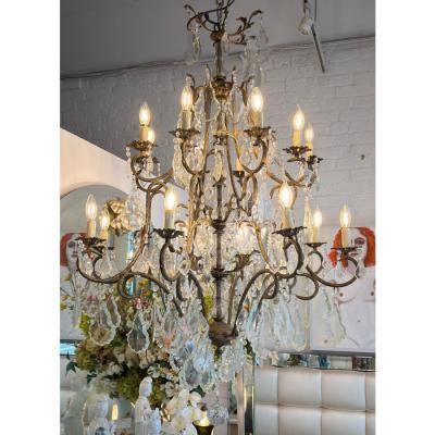 Huge 16 Lite French Crystal Chandelier