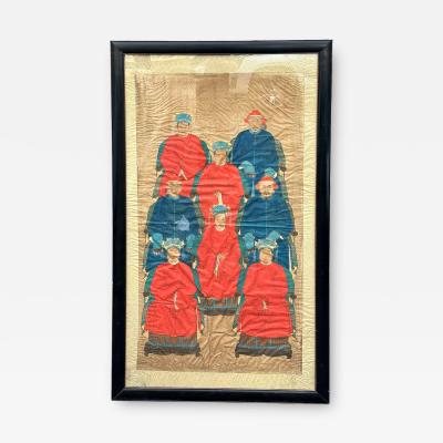 Huge Antique 19th C Chinese Ancestor Portrait Painting