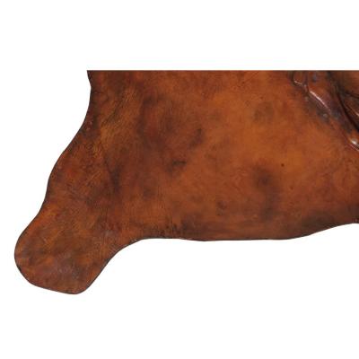 Huge Antique Equestrian Horse Racing Leather Frieze Picture