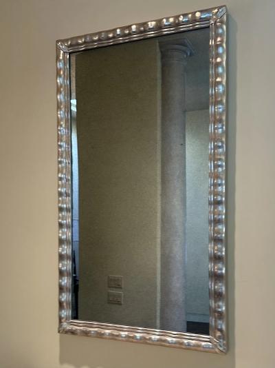 Huge Art Deco Style Jerry Solomon Silver Giltwood Mirror 1 of 2