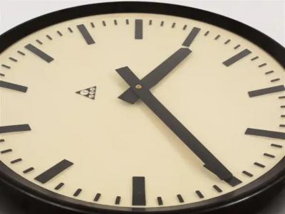 Huge Bakelite Industrial Train Station Round Wall Clock from the 1940s