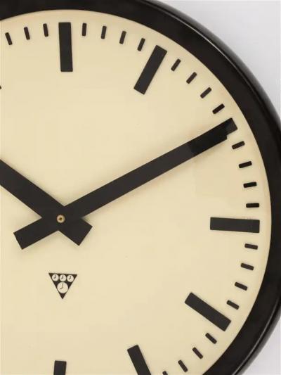 Huge Bakelite Industrial Train Station Round Wall Clock from the 1940s