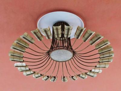 Huge Brass and Glass Ballroom Chandelier from the 1950s