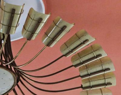 Huge Brass and Glass Ballroom Chandelier from the 1950s