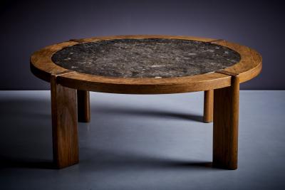 Huge Brutalist coffee Table with Slate top France 1960s
