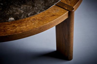 Huge Brutalist coffee Table with Slate top France 1960s